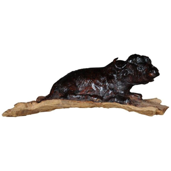 hand carved bison sculpture 1