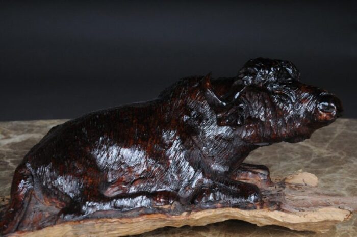 hand carved bison sculpture 12