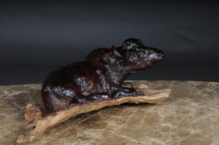 hand carved bison sculpture 2