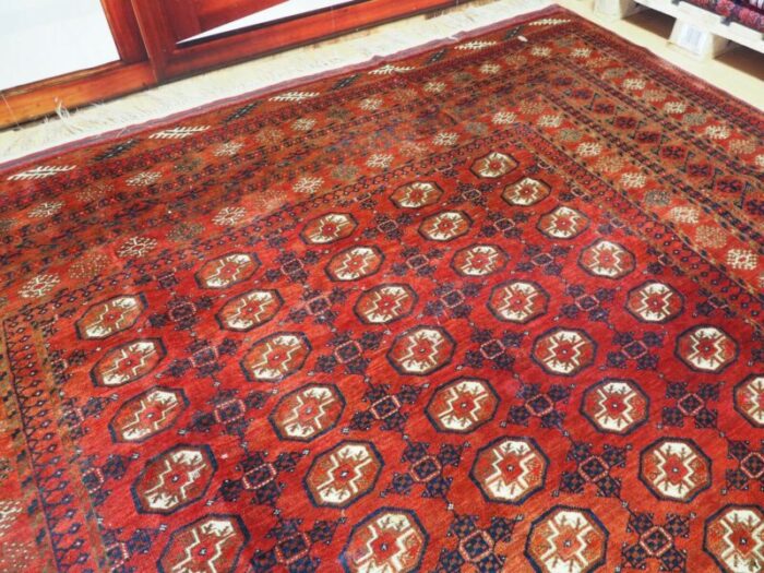 hand knotted tekketurkmen afghan rug 1920s 8