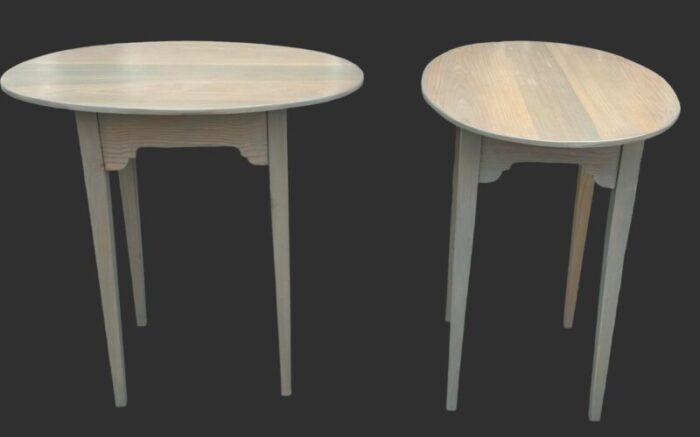 hand made solid wood side tables a pair 1782