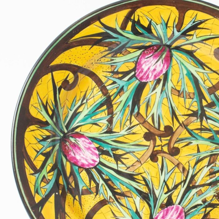 hand painted decorative plate by e petit for boch freres 1926 2