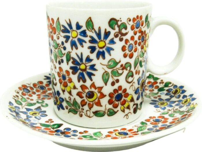 hand painted porcelain cup from department karolina poland 1970s 1