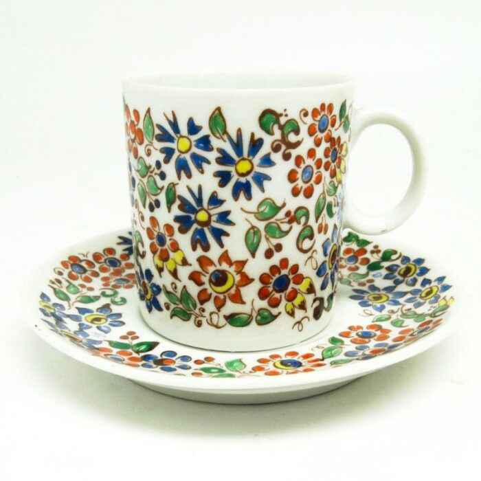 hand painted porcelain cup from department karolina poland 1970s 3