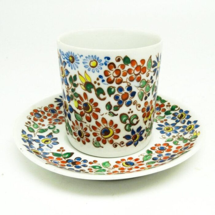 hand painted porcelain cup from department karolina poland 1970s 4