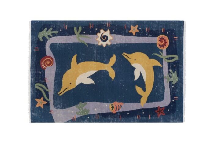 handknotted turkish rug with dolphins 1