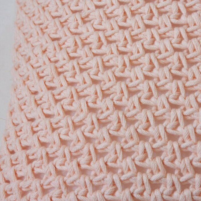 handmade crochet textures pillow in pastel salmon by com raiz 4