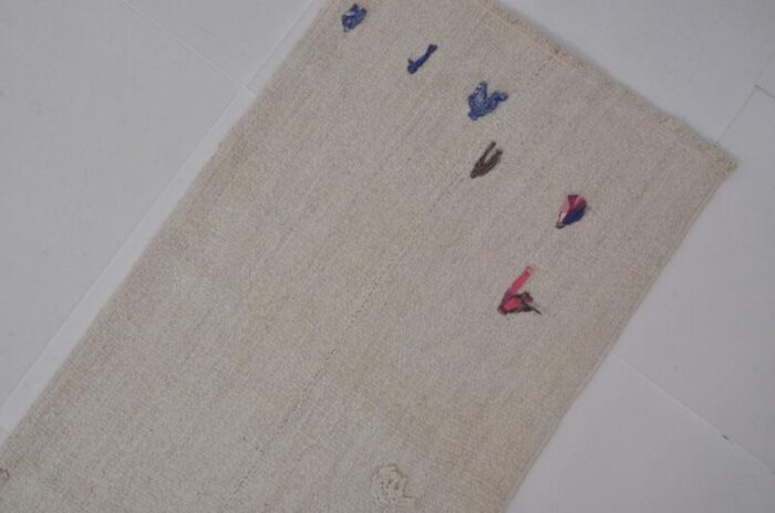 handmade decorative hemp runner rug 1960s 0008