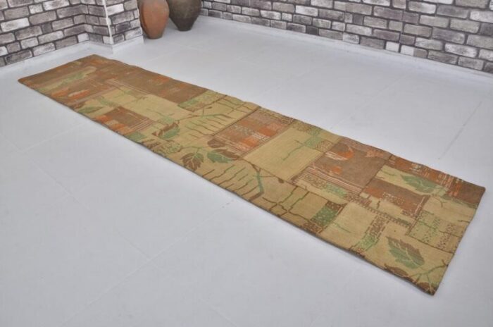 handmade decorative runner rug 1960s 0939