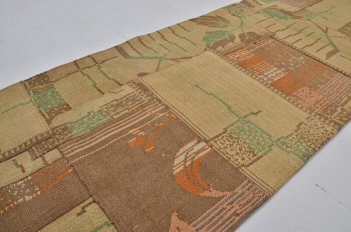 handmade decorative runner rug 1960s 4540