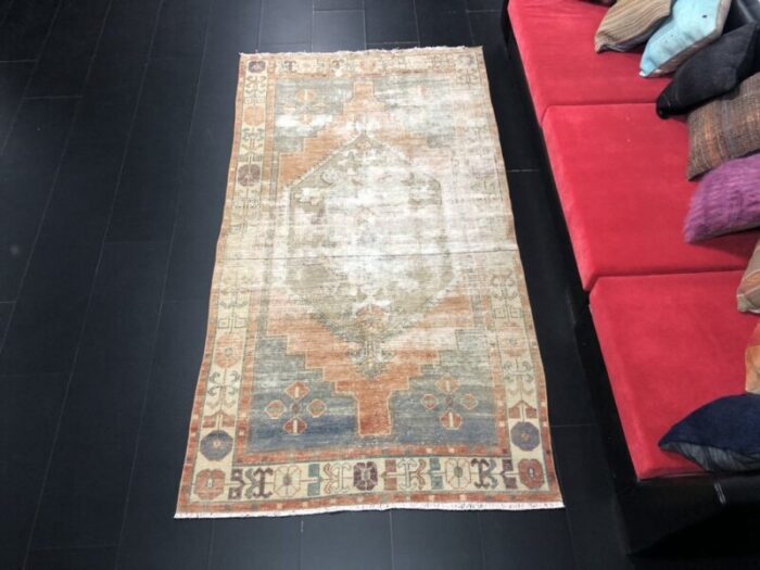 handmade faded oushak rug 1