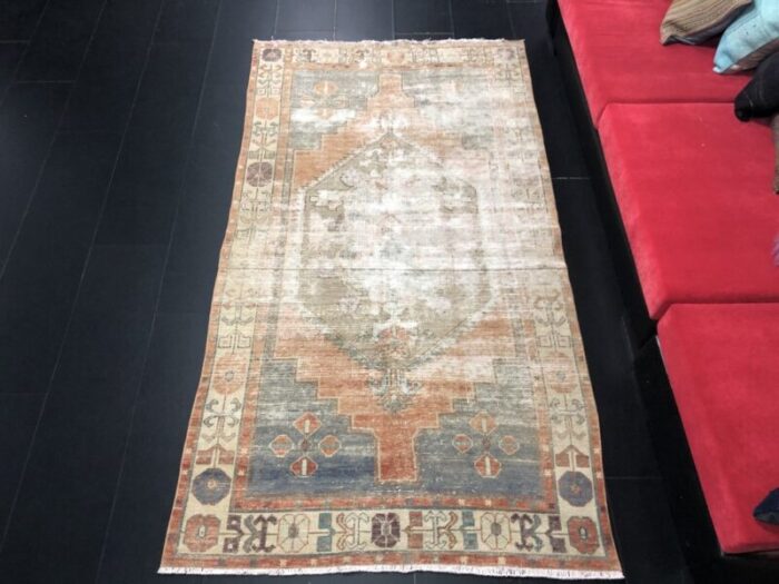 handmade faded oushak rug 2