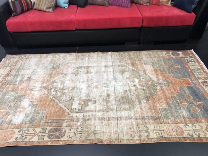 handmade faded oushak rug 5