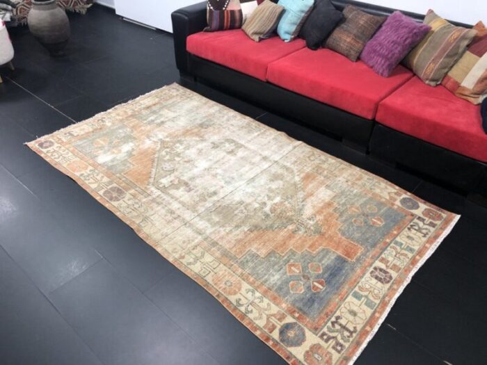 handmade faded oushak rug 6