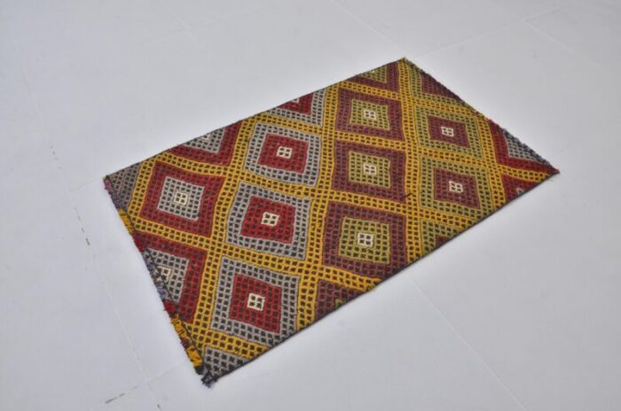 handmade kilim small rug 1960s 1226