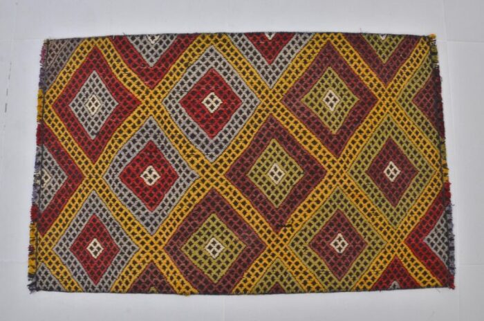 handmade kilim small rug 1960s 6481