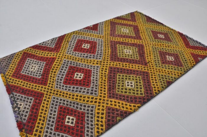 handmade kilim small rug 1960s 6671