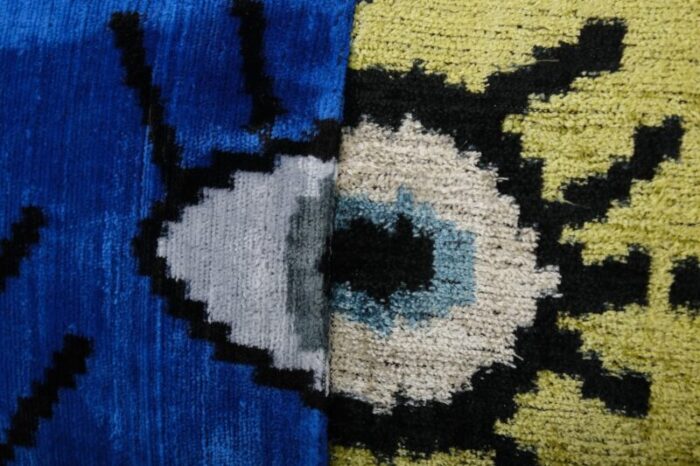 handmade patchwork eye ikat velvet silk pillow cover 2