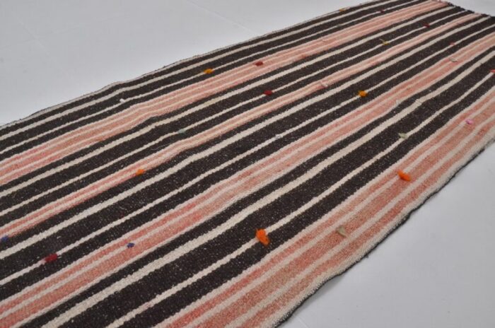 handmade striped decorative runner rug 1960s 4711