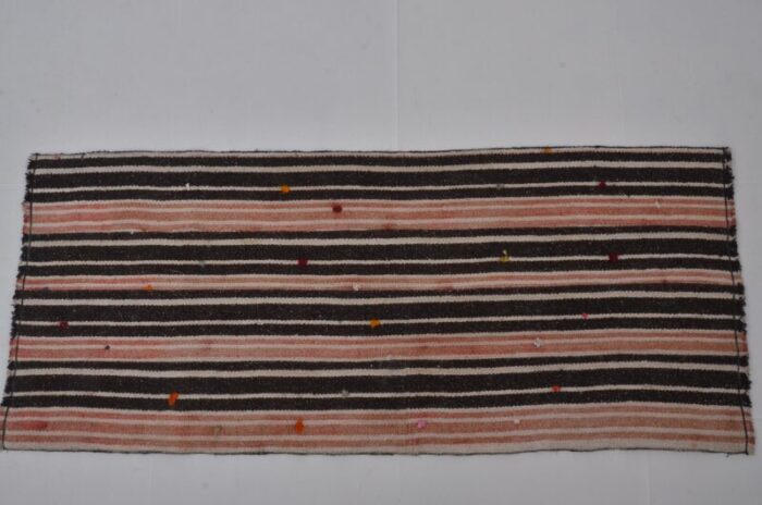 handmade striped decorative runner rug 1960s 6596