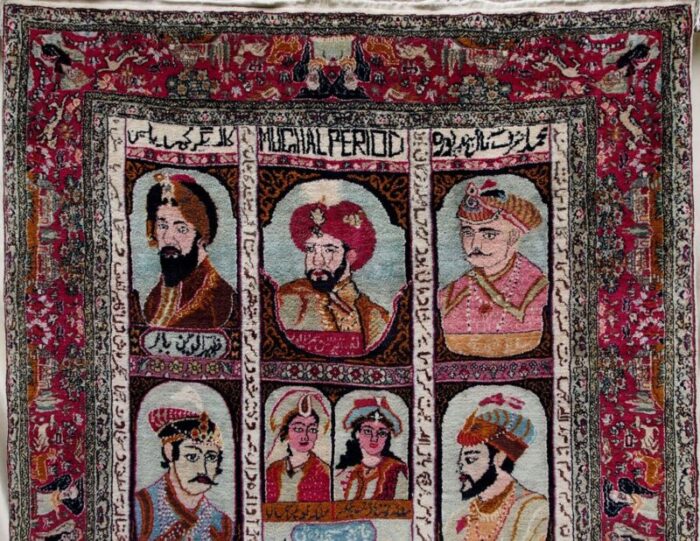 hanging rug with kings portraits 1960s 5