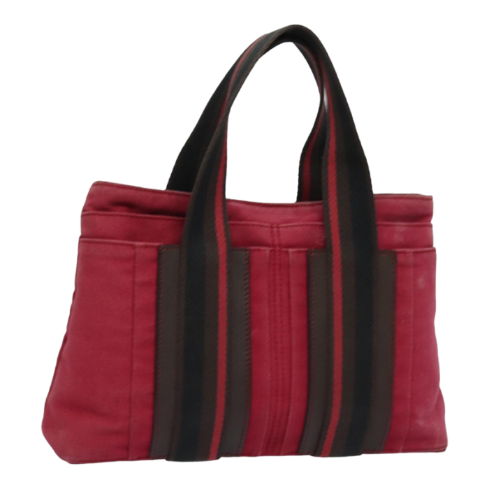 hermes toroca horizontal pm hand bag canvas red auth yt1000 2687