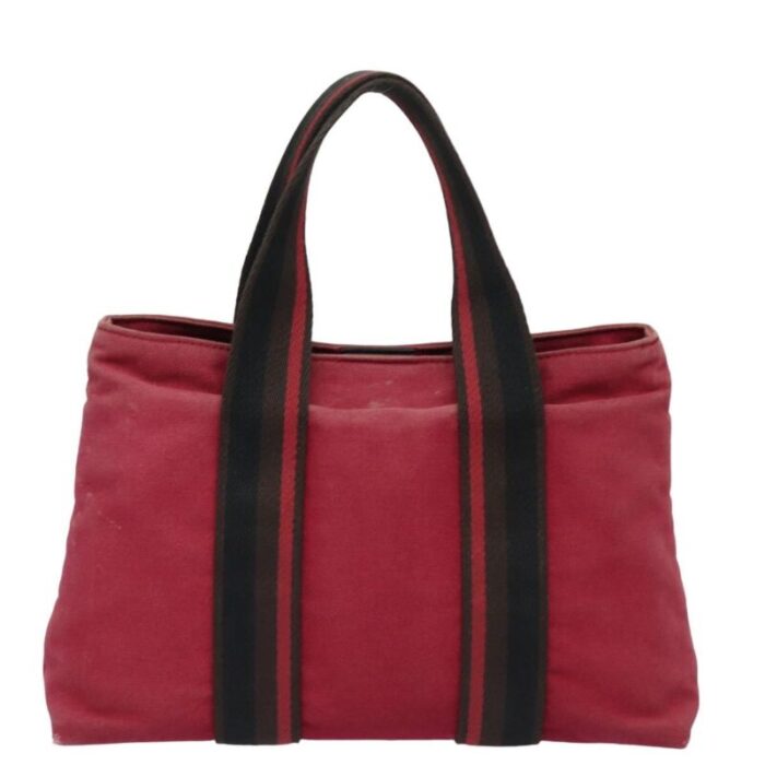 hermes toroca horizontal pm hand bag canvas red auth yt1000 5320