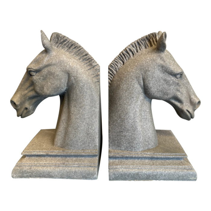 horse head plaster bookends 1431