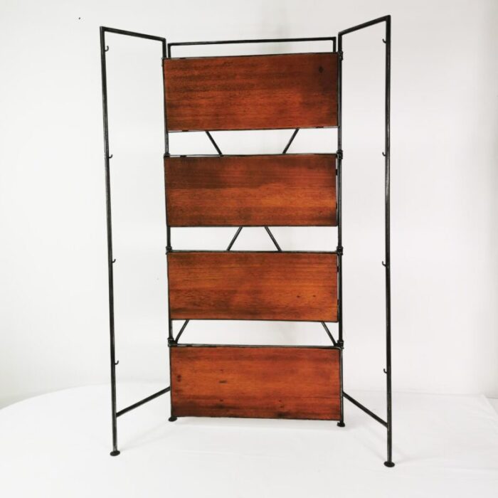 industrial folding bookshelf great britain 1950s 2580