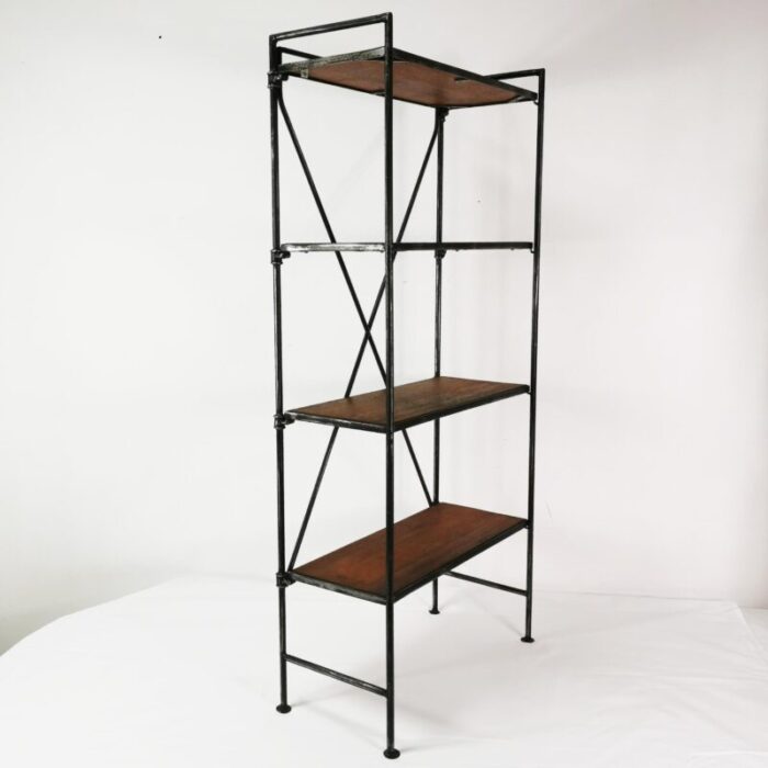 industrial folding bookshelf great britain 1950s 6502