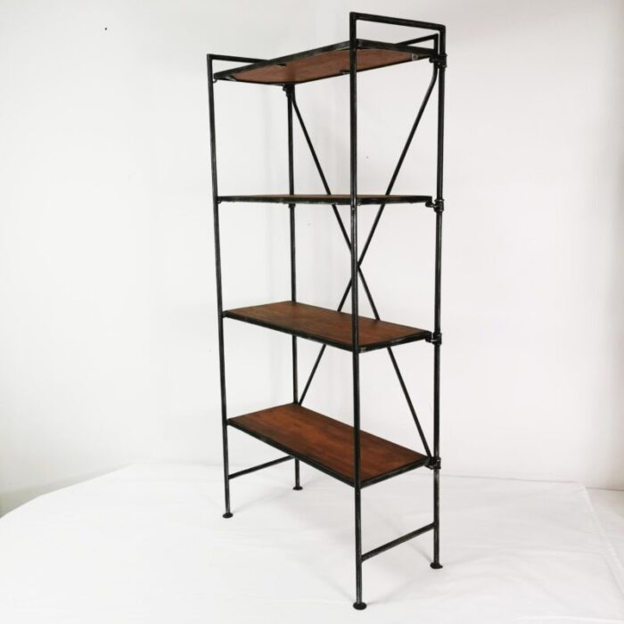 industrial folding bookshelf great britain 1950s 9051