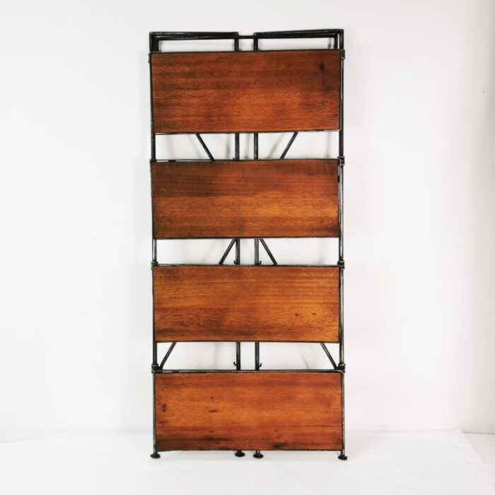 industrial folding bookshelf great britain 1950s 9079