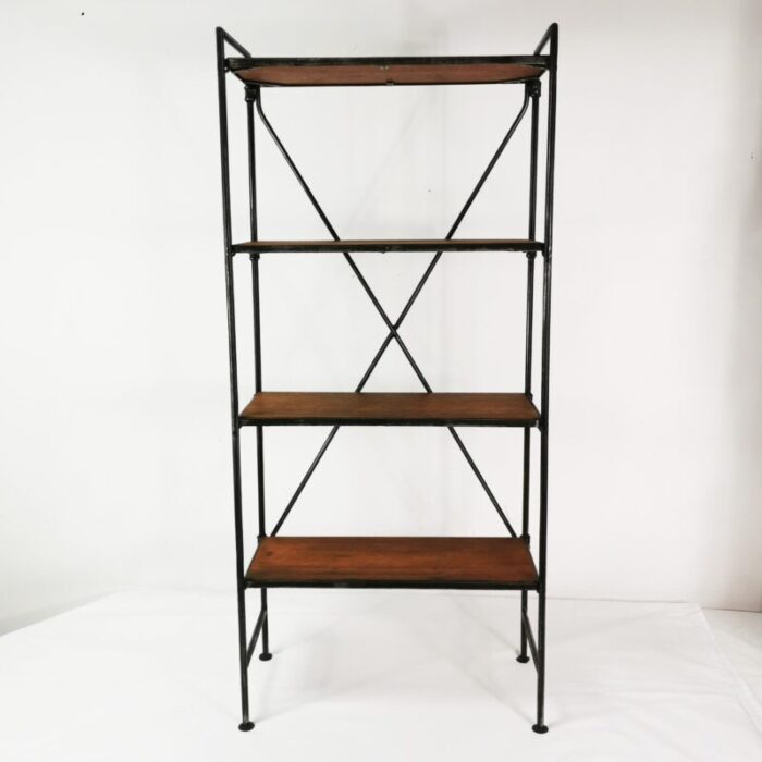 industrial folding bookshelf great britain 1950s 9159