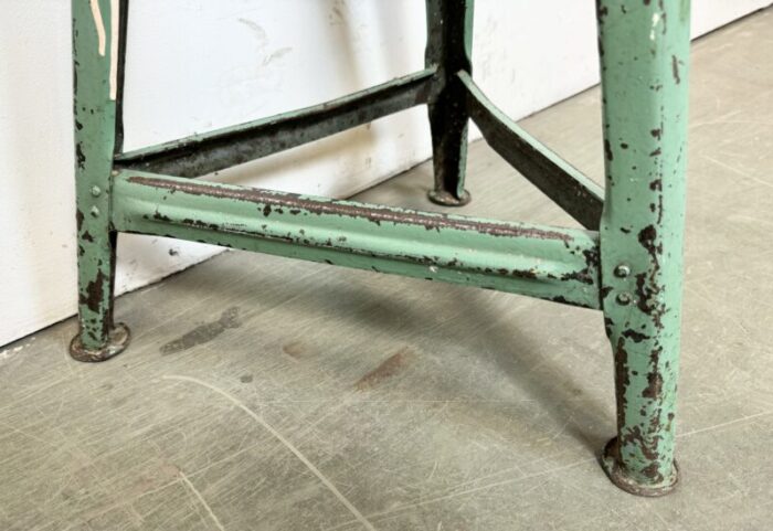 industrial green workshop stool 1960s 7164