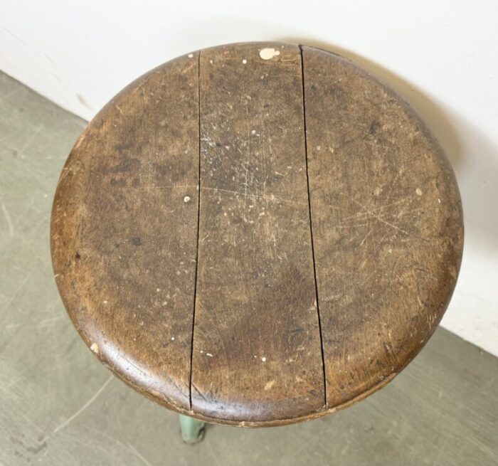 industrial green workshop stool 1960s 7174