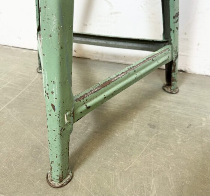 industrial green workshop stool 1960s 9441