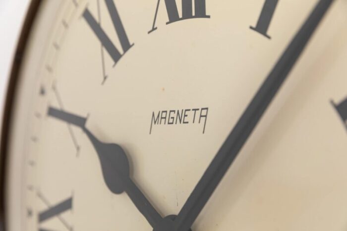 industrial metal wall clock from magneta 1920s 6094