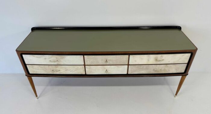 italian art deco parchment walnut and black dresser attributed to paolo buffa 1940s 1617