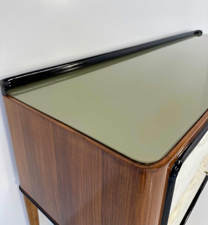 italian art deco parchment walnut and black dresser attributed to paolo buffa 1940s 1923