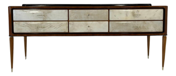 italian art deco parchment walnut and black dresser attributed to paolo buffa 1940s 1928