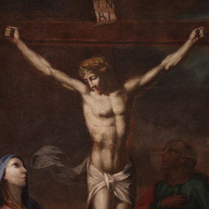 italian artist crucifixion 1740 oil on canvas 3807