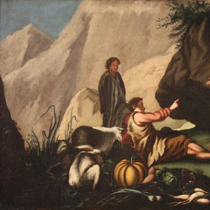 italian artist pastoral scene 1750 oil on canvas 4642