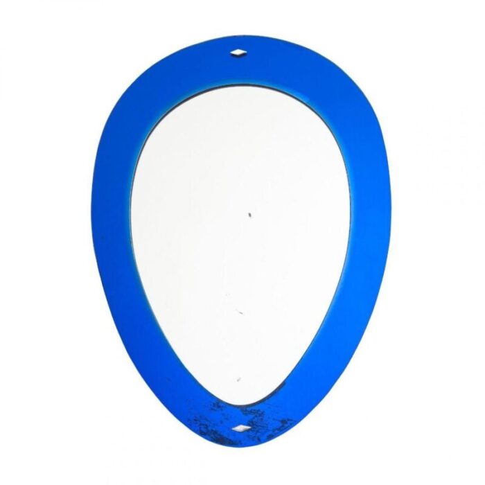 italian blue glass mirror 1950s 1