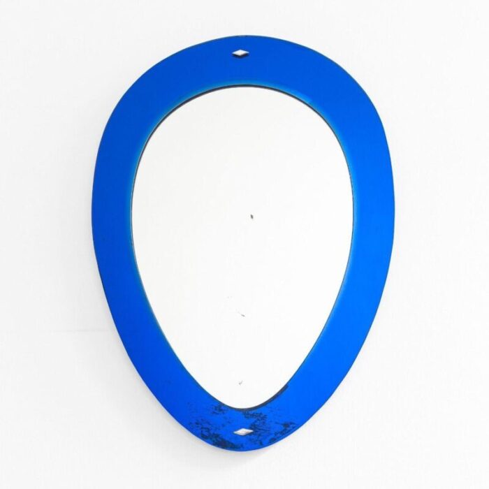 italian blue glass mirror 1950s 3