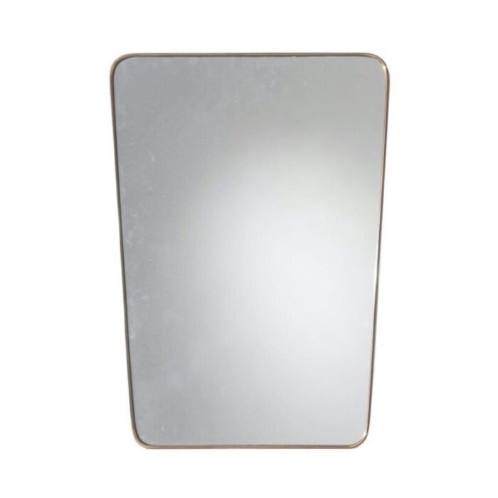 italian framed mirror in brass 1950s 1