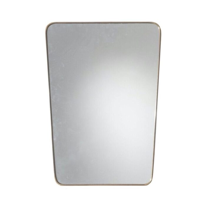 italian framed mirror in brass 1950s 2