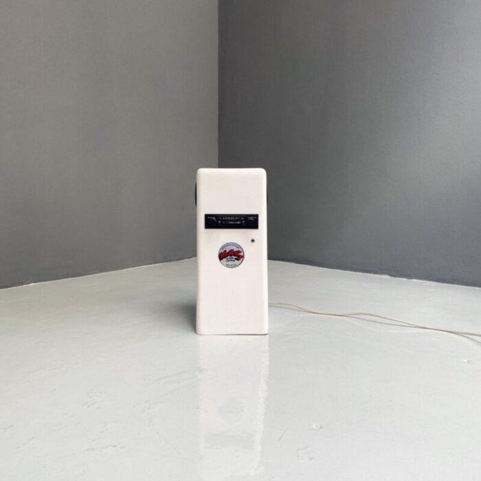 italian modern column radio in white plastic 1990s 2