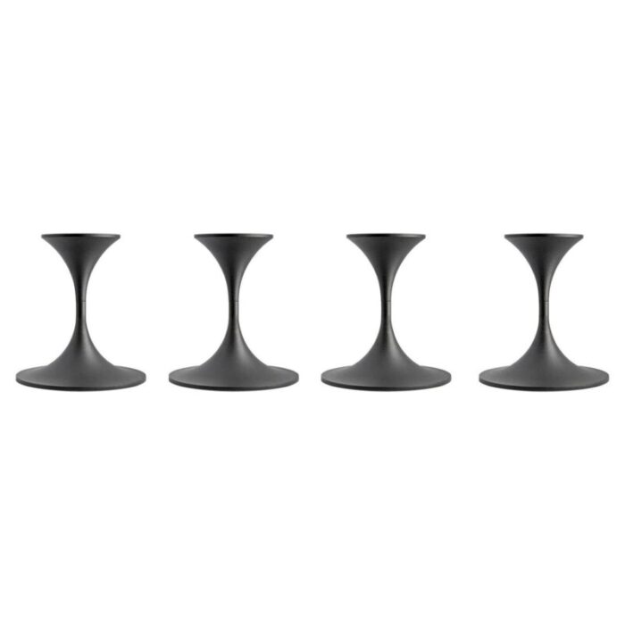 jazz candleholders in steel with black powder coating by max brueel set of 4 1