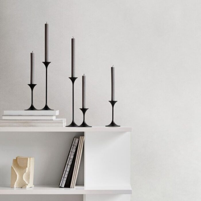 jazz candleholders in steel with black powder coating by max brueel set of 4 13