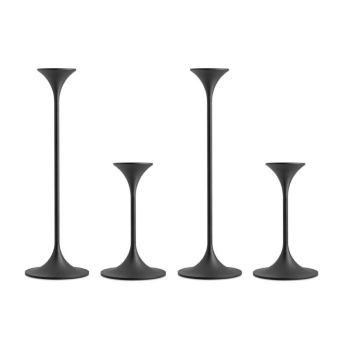 jazz candleholders in steel with black powder coating by max brueel set of 4 5